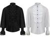 2021 European & American Men's Solid Color Steampunk Retro Stand Collar Coat