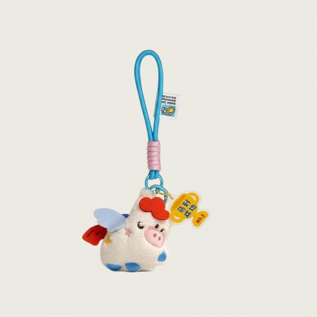 New Gift Cute Cartoon Good Luck Doll Keychain Plush Doll Pony Pendant Bag Pendant