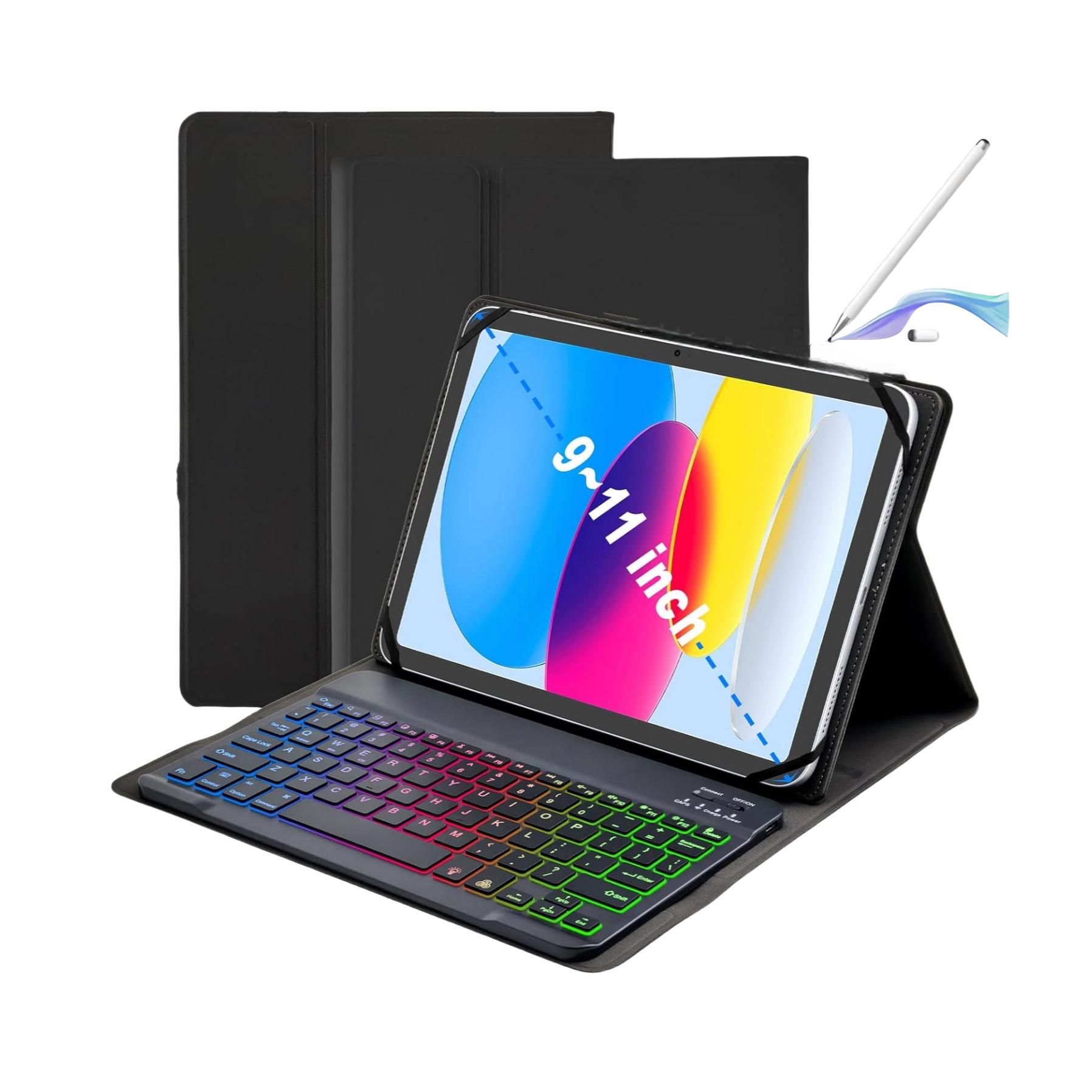 

11th Gen iPad 9.7\ Protective Case with Wireless Bluetooth Keyboard for 10.2\ Tablets iPad Air 4/5/6/7 Universal (10.9-11 inches)