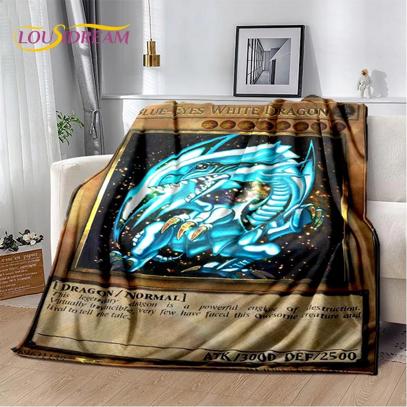 29 Style Yu-Gi-Oh Blue Eyes Dragon Monster Gold Card Cartoon Game Soft Blanket,Soft Throw Blanket for Home Bedroom Bed Sofa Gift
