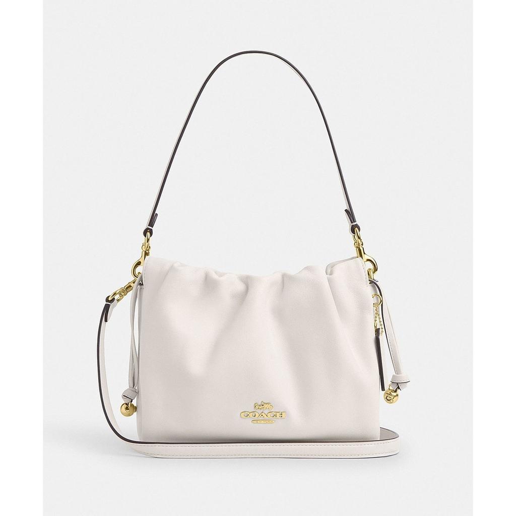 COACH OUTLET official fade drawstring bag shoulder white