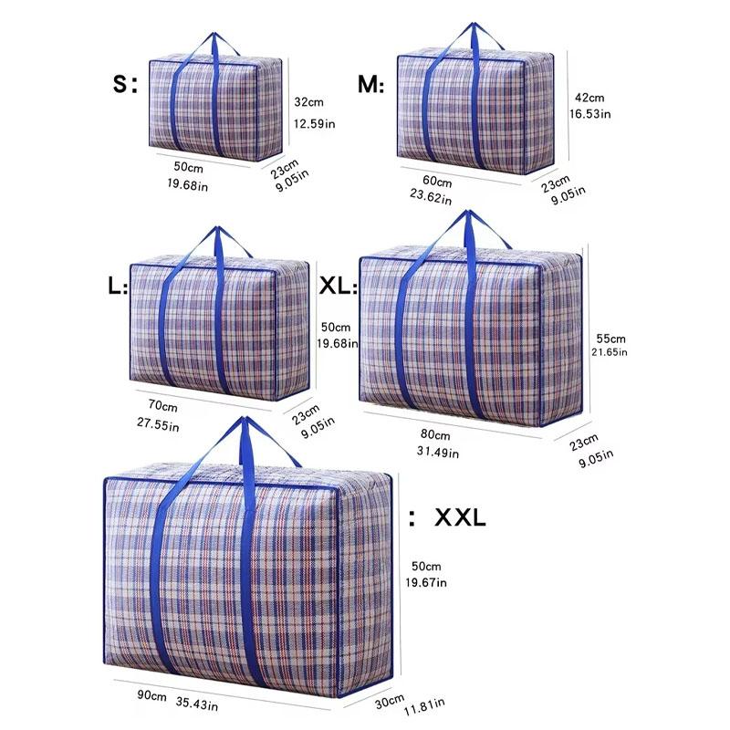 1pc Foldable Woven Storage Bag Moving House Storage Bag Large Capacity Thickened Clothes Quilt Packing Bag Portable Luggage Bag