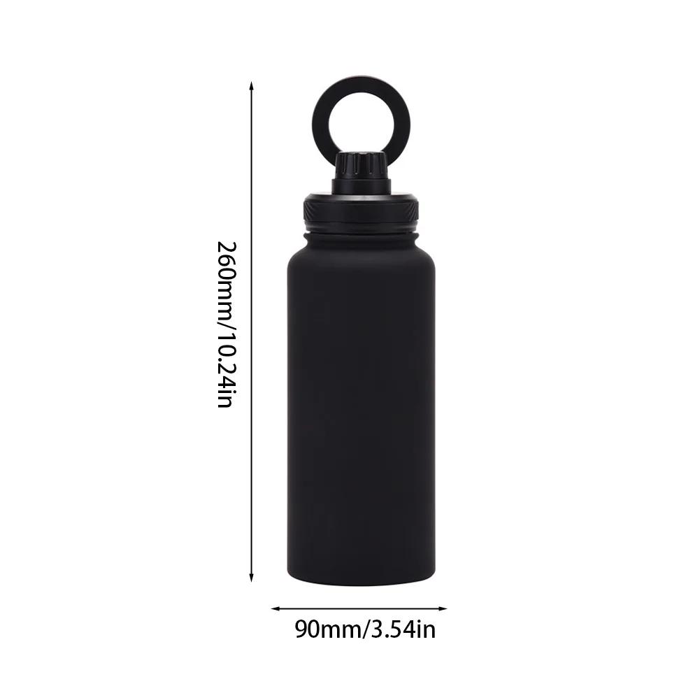 Sports Water Bottle Lid with Cellphone Magnetic Stand 1000ML Insulated Stainless Steel Sports Water Bottle Thermal Water Cup Lid