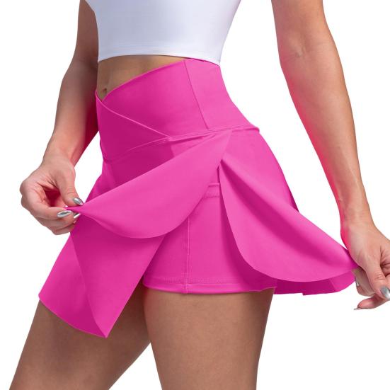 Women Tennis Skirt with Pocket High Waisted Golf Skort Summer Casual Athletic Sports Running Pickleball Workout Skirt with Inner Shorts