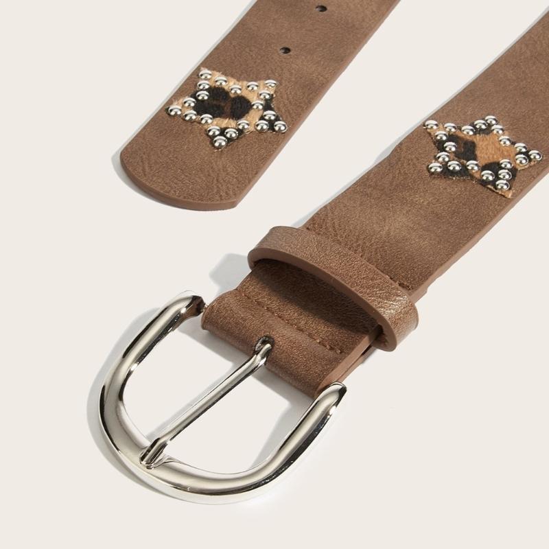 Gothic Punk Fashion Belt With Studs And Sparkling Rhinestones Adjustable Waist Accessory For Festivals Daily Wear