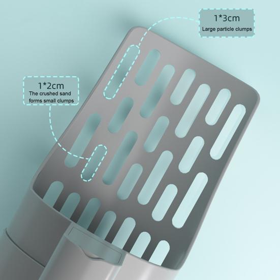 Cat Litter Scooper with Trash Container Integrated Detachable Litter Shovel Portable Kitty Poop Scooper with Holder