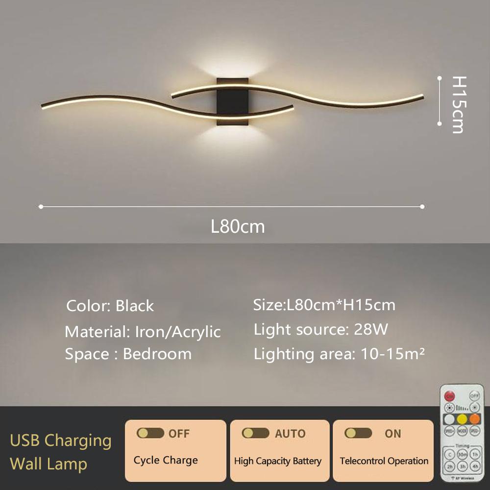 

Recharge LED Wall Lamp 5400mA led wall Light For Background Decorative Light For Living Room Bedroom Home Lighting Fixture Dimmable