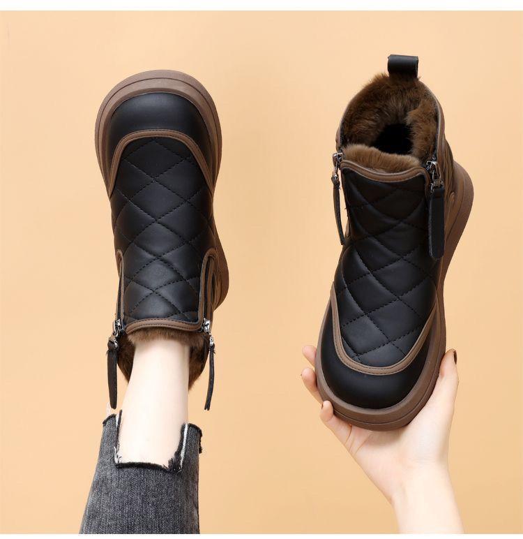 

Женские зимние сапоги 2025 года на мягкой подошве, новые, 2025, зимние, бархатные, утепленные, теплые, хлопковые ботинки, нескользящие, для Северо-Востока 40 чёрный