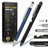 Multifunctional Metal Ballpoint Tool Pen Gift Set with Light, Bottle Opener, Stylus, and Ruler