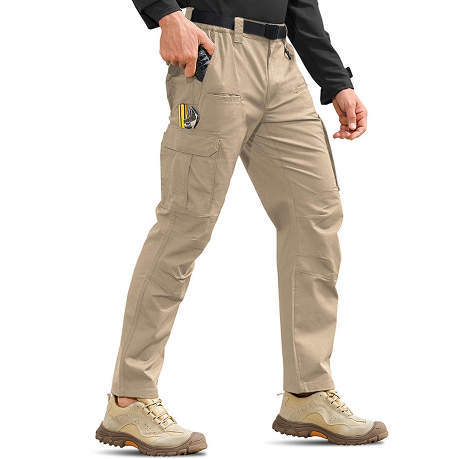 

Mens Pants Ripstop Cargo Work Pants With Multi-pocket Breathable Hiking Mountaineering Camping Construction Pants M
