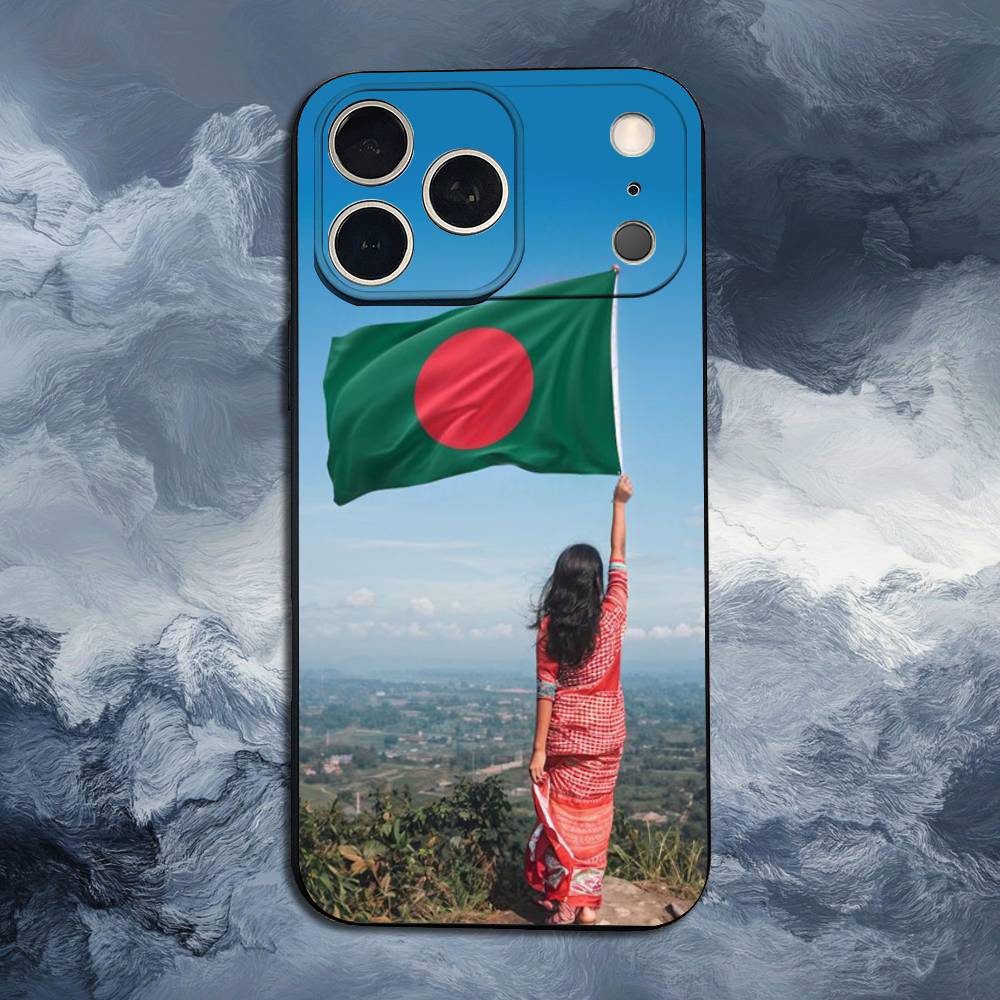 Bangladesh Flag For iPhone 13,17,11,12,16,14,15,Plus,Pro Max,XS,X,XR,SE,Mini,8,7,Soft Silicone Black Phone Case