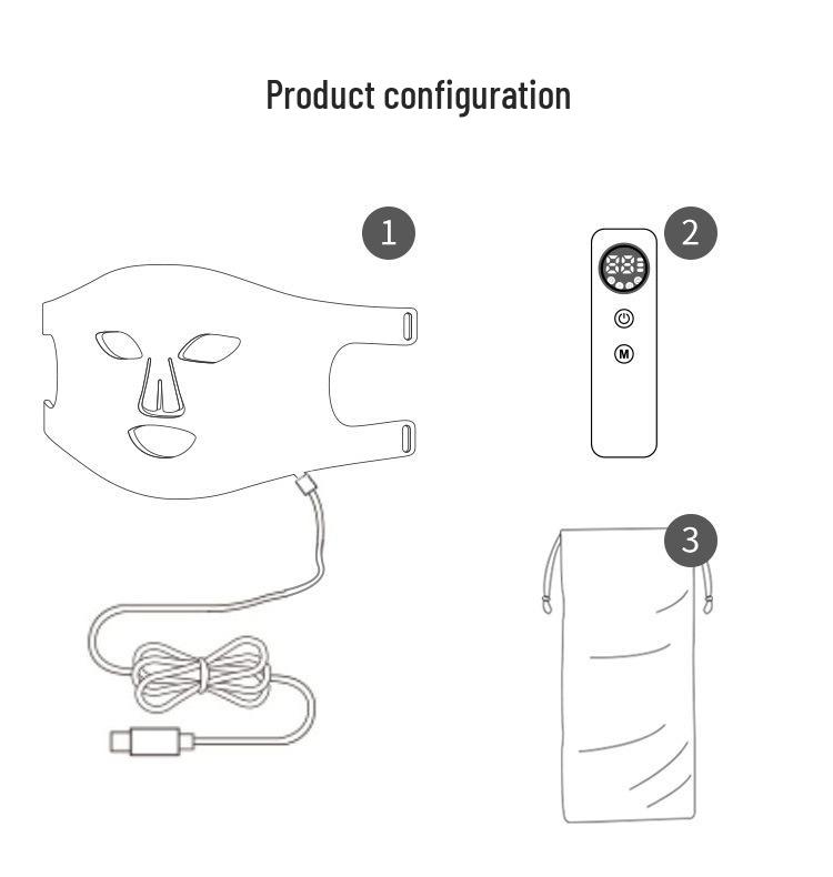 LED Photon Beauty Mask: Infrared & Blue Light Home Use Silicone Therapy Device