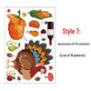 Thanksgiving Turkey & Autumn Maple Leaf Wall Stickers