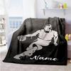 Basketball Customize Text Blanket Throw Customizable Blanket Warmthful Decor Perfect for Living Room Picnics Bed Sofa Ideal for All Seasons