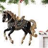 Horse Christmas Ornaments 2D Acrylic Suncatcher Pendant Figurine Christmas Horse Decorations for Women Girl Home Holiday