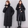 Long Cotton-padded Jacket Coat Winter New Loose Casual Warm Long Collar Coat Clip.