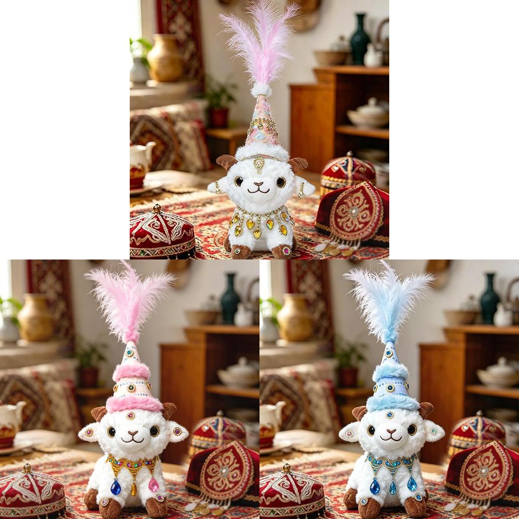 Sheep Plush Toy With Traditional Ethnic Design For Collectors And Giftgiving