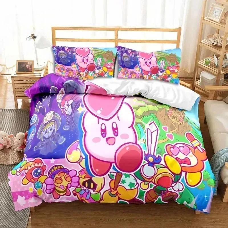 Cartoon Star Allies Duvet Cover K-Kirby Pillowcase Bedding Set Adult Boy Girl Bedroom Decoration Children Single Double Size