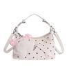 Trendy Polka Dot Underarm Shoulder Bag Bow Decoration Adjustable Detachable Strap Bags Small Versatile Casual Handbag for Women