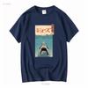 Shark Ukiyo E T Shirt Vintage Washed Casual Fashion Versatile Top For Everyday Wear Comfortable Stylish Homme Soft