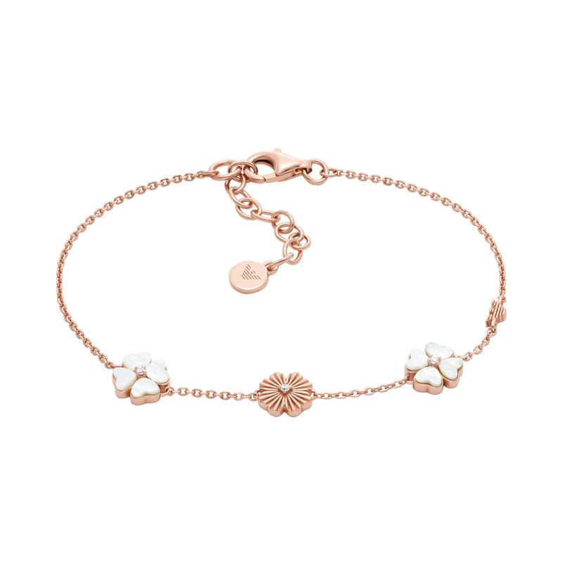 Emporio Armani four-leaf clover flower lobster clasp bracelet women s EG3651221 EG3651221 коричневый