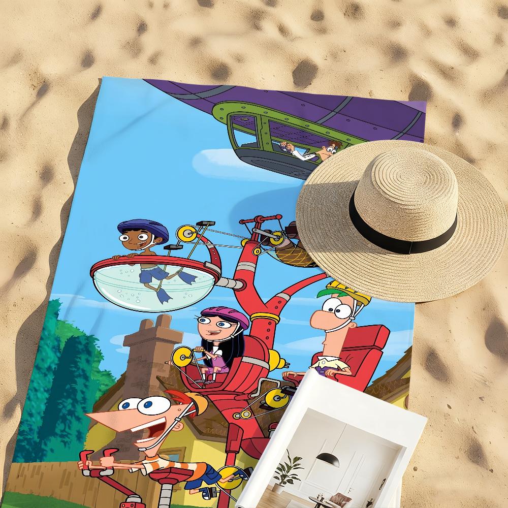 Cartoon P-Phineas and F-Ferb Towel Soft Pool Gift For Travel Gym Shower Camping Quick Dry Sports Large Beach Towels