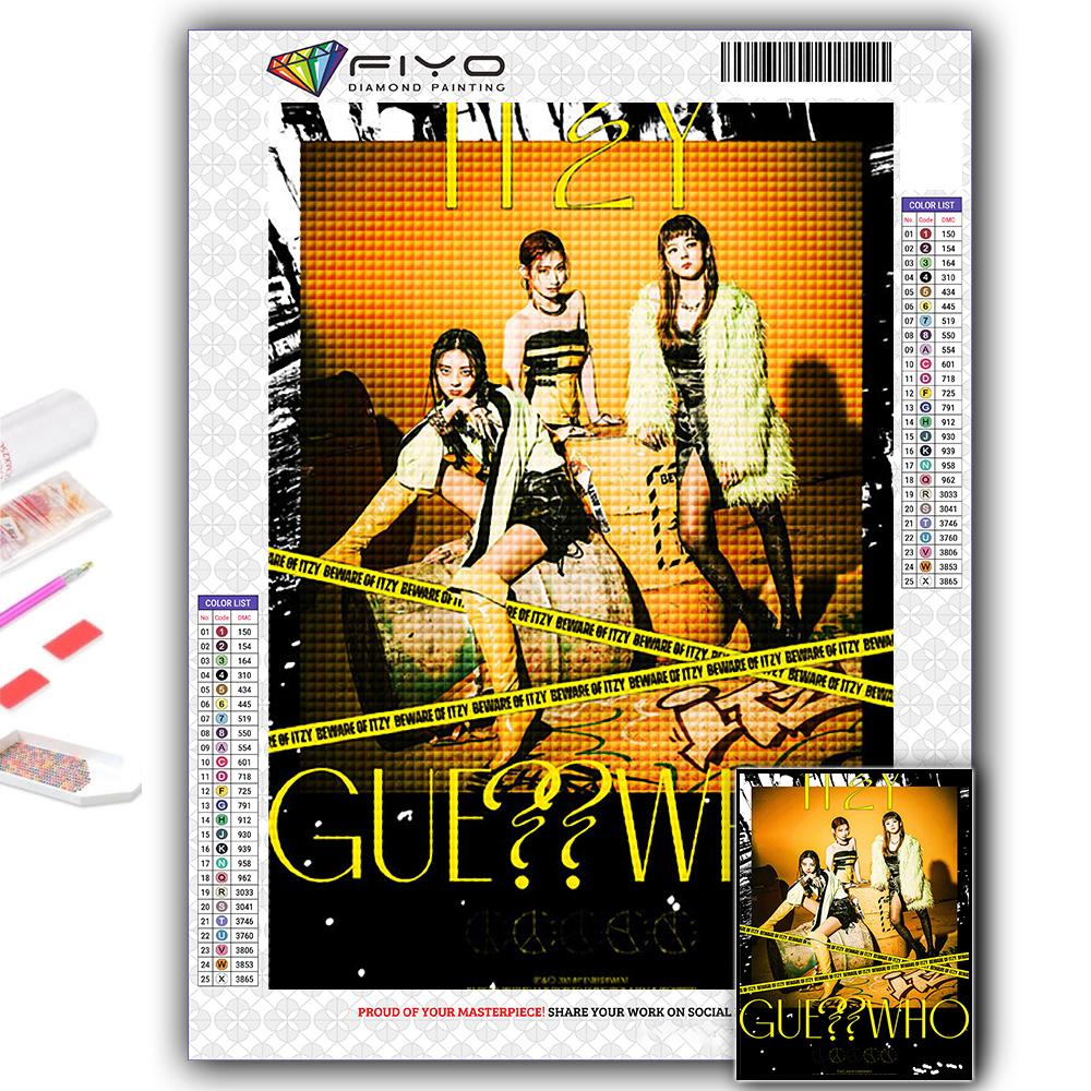 5D Elmas Boyama Tam Elmas Kore Kız Grubu ITZY Elmas Boyama El Yapımı Diy Elmas Mozaik Resim Ev Dekorasyon