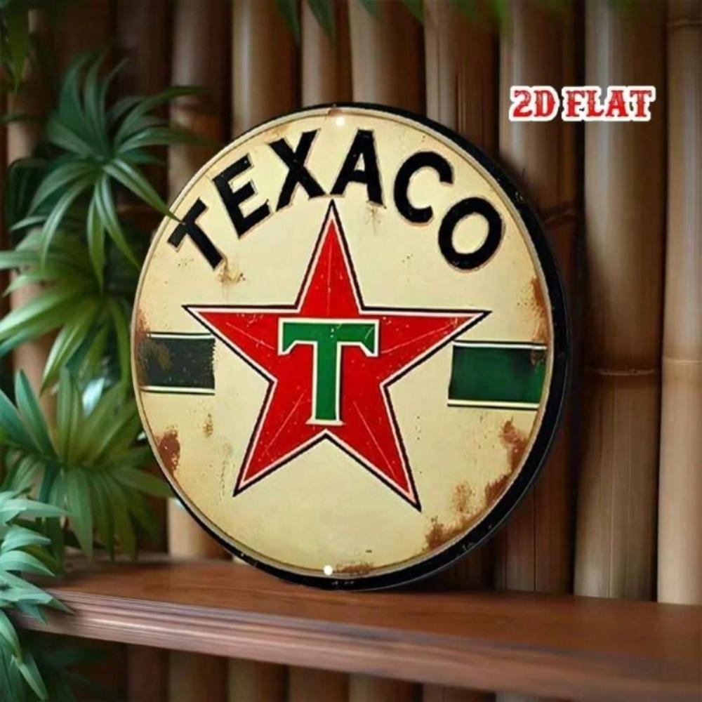 Metal Wall Art Vintage Texaco Retro Gas Station Sign Garage Decor