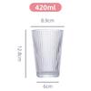 Dazzling Raindrop Glass Cup - Vertical Stripe, Heat-Resistant, Transparent, Thickened, Ins Style.