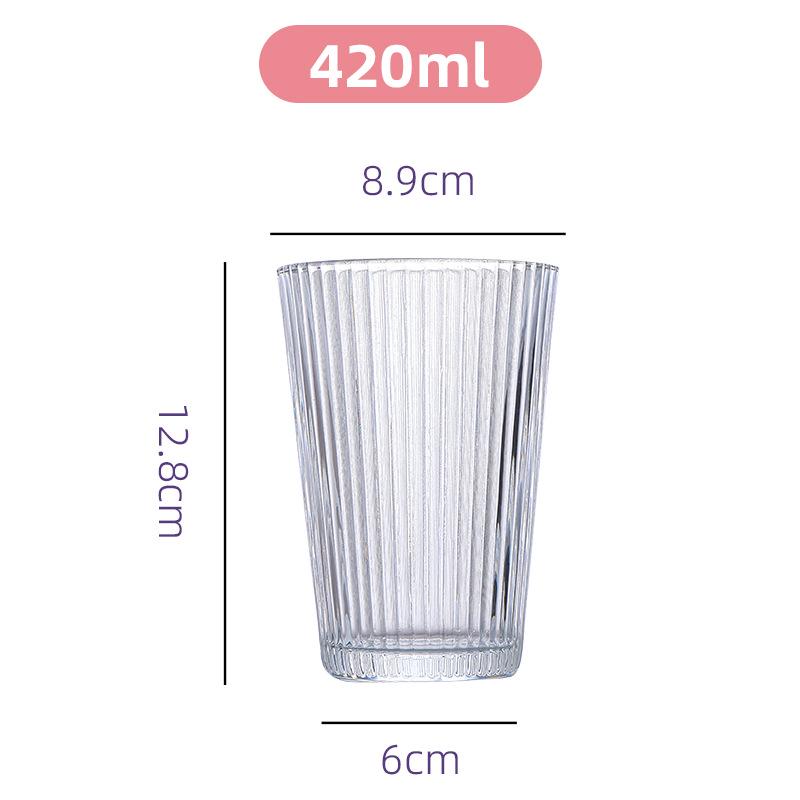 Dazzling Raindrop Glass Cup - Vertical Stripe, Heat-Resistant, Transparent, Thickened, Ins Style.