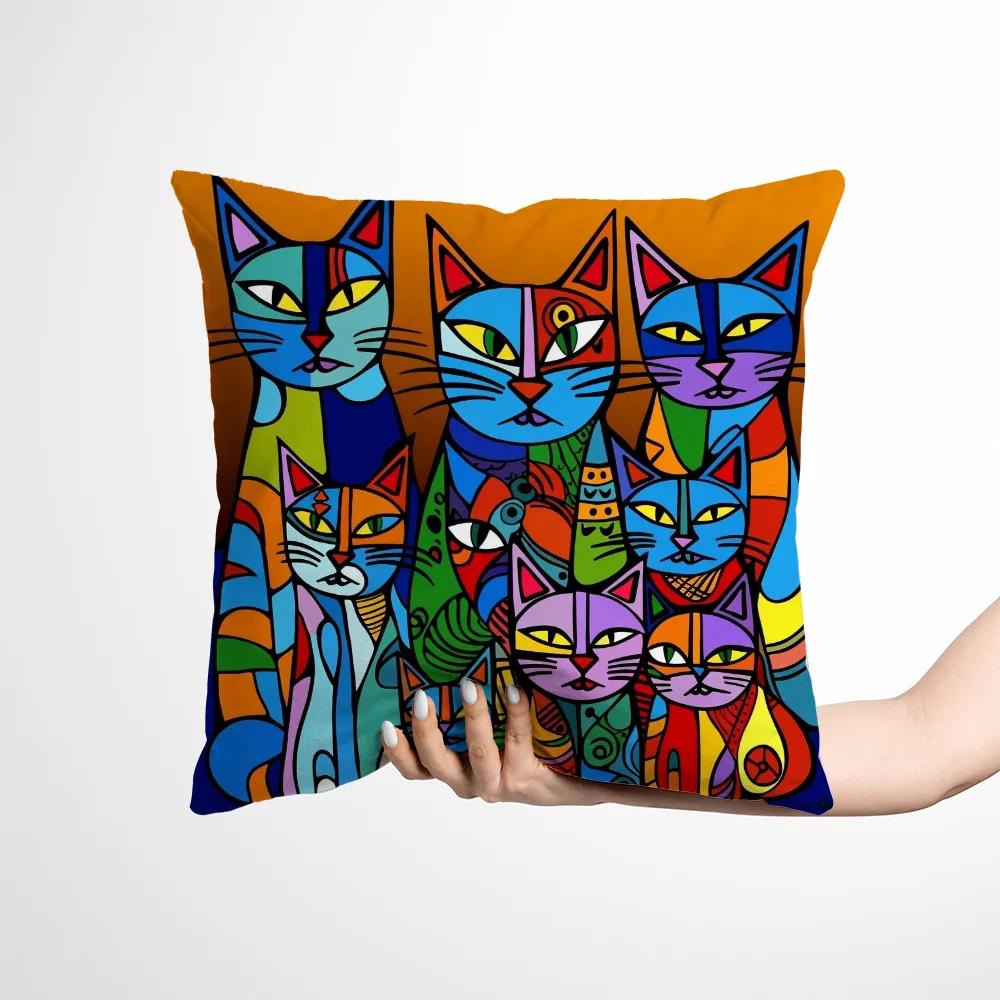 Povlak na polštář Picasso's Cat Povlaky na polštáře Dekorační polštáře na dívčí postel Ozdobné polštáře x Povlaky na polštáře