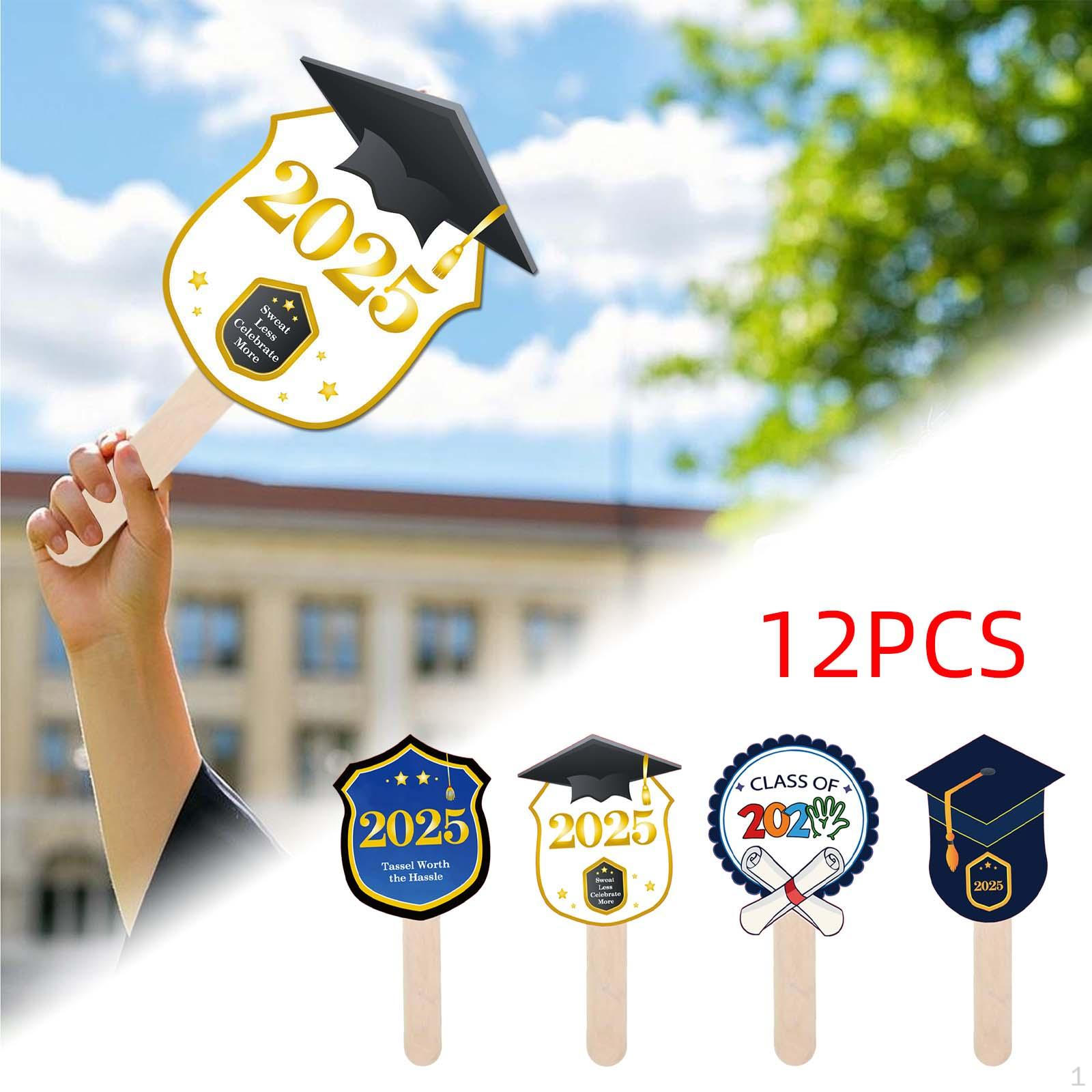 

Выпускной Вентилятор Подпись Выпускник Фанаты Креативные Выпускные Заготовки для Поставок Вечеринка 12pcs