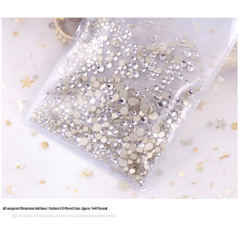 Nail Art Decorations: 1440 Mixed Crystal Glass Rhinestones, Colored Flat-Backed for DIY