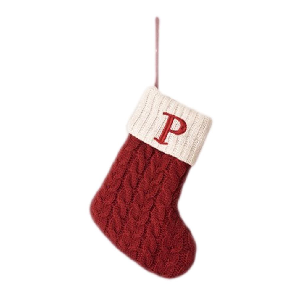 Letter Christmas Stocking Creative Christmas Tree Ornament Christmas Knitted Socks Decoration Props Christmas Decorations