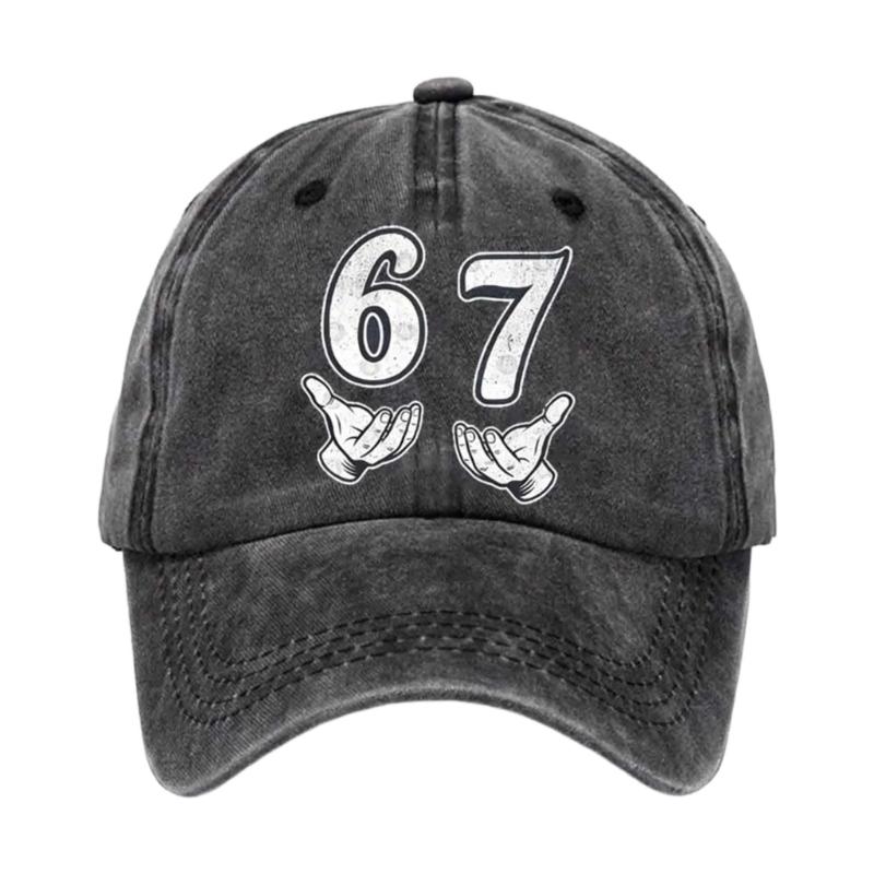 Sun Hat Cotton Baseball Cap 67 Print Breathable For Daily Use For Outdoor Activities
