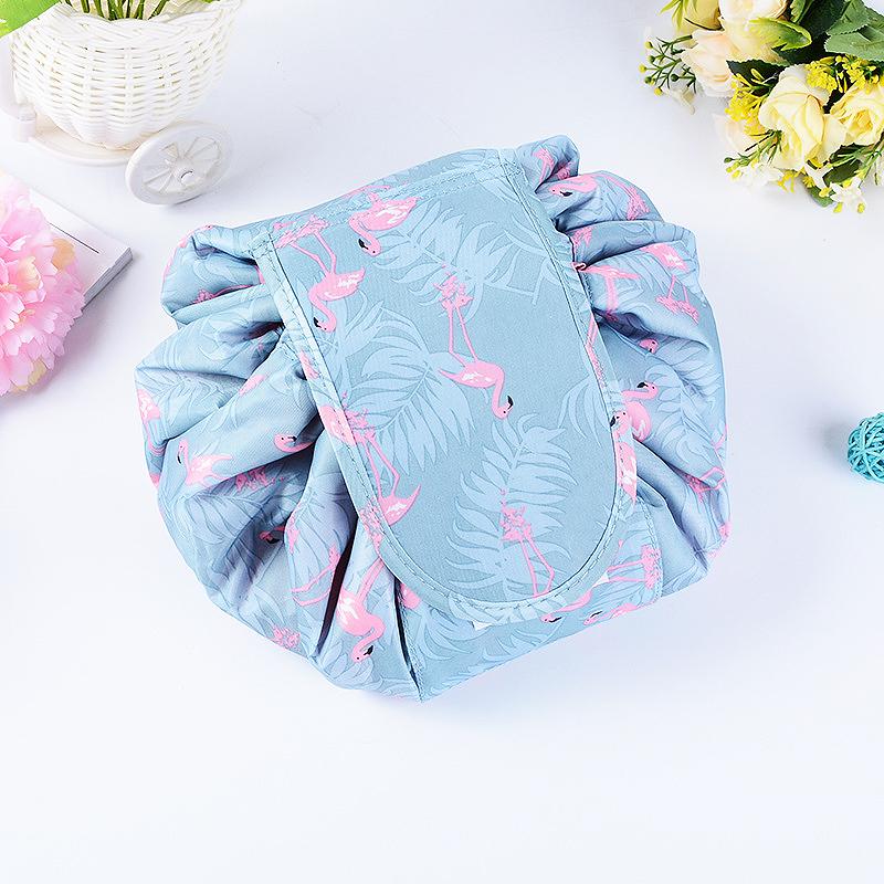 

Косметичка Профессиональный чехол для макияжа на шнурке женский дорожный органайзер для макияжа для хранения синий