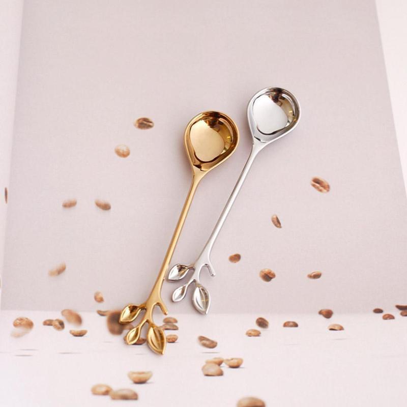 And  Leaf Stalk Tableware Fruit Fork   Coffee Spoon Dessert Spoon Kitchen Supplies