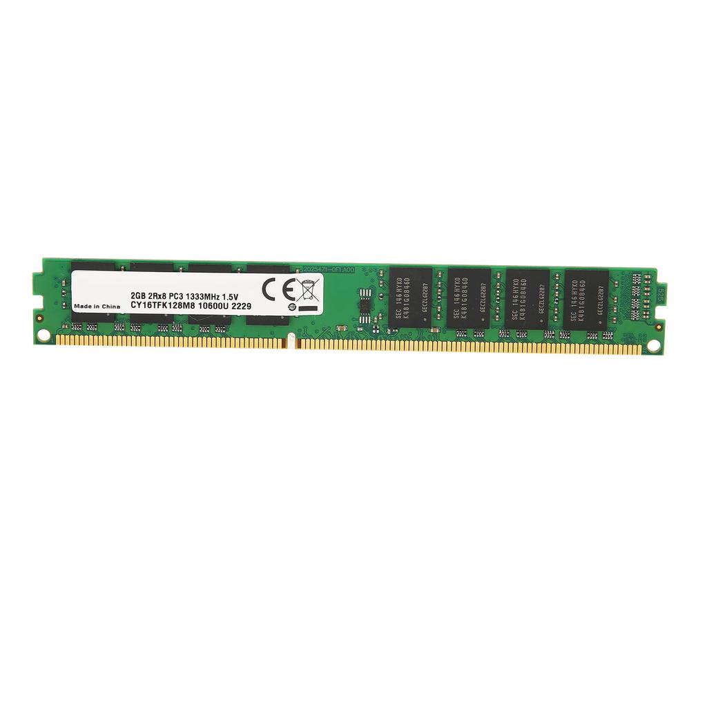 RAM DDR3 2G 2Rx8 1333MHz 240Pin Glossy Running DDR3 RAM Plug and Play High Reliability PC RAM for Desktop Computer
