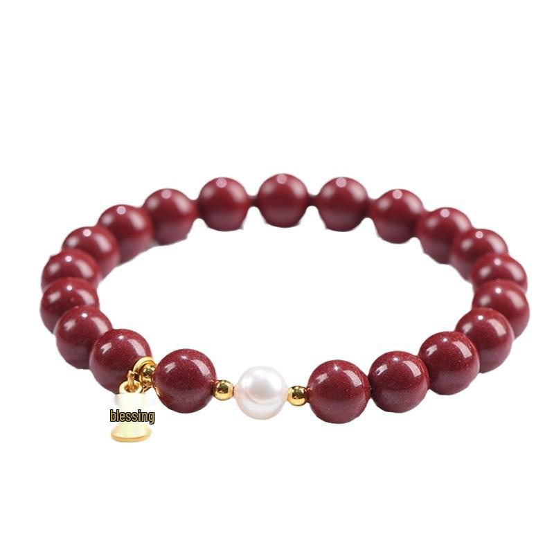 Cinnabar Ruyi Gourd Bracelet - Single Circle Zisha Fulu Peace Bracelet for Women, Benming Year