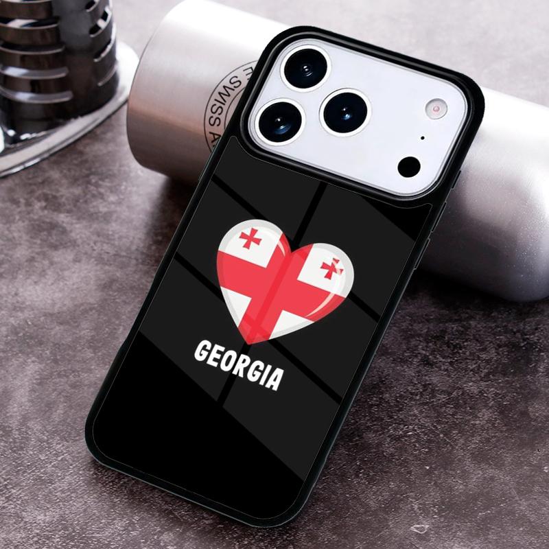 Georgia Flag Phone Case for iPhone 17 16 15 Pro Max Air 14 13 12 11 Plus Shockproof Cover