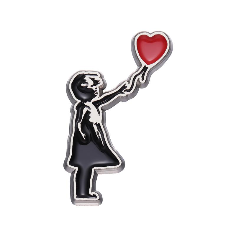 

Banksy Enamel Pins Custom Funny Graffiti Wall Skate Punk Brooches Lapel Badges Flower Thrower Jewelry Gift For Art Friends