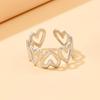 Adjustable Heart-Shaped Titanium Steel Ring - Fashionable Non-Fading Stainless Steel Jewelry for Women