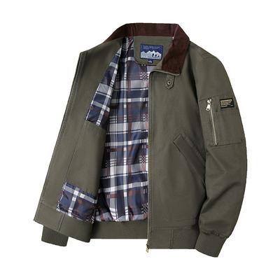 Roupa de Trabalho Casual Jaqueta Outdoor para Homens Primavera e Outono Estilo Americano Jaqueta Masculina de Lapela à Prova de Vento