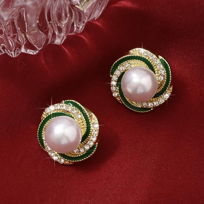 Grüne Ohrringe High-End-Ohrringe High-End Elegante Schlichte Ohrringe