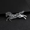 Stainless Steel Metal Horse Brooch Vintage Animal Brooches Jewelry Men Suit Clothes Pin Accessories