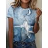 Women's summer casual O-neck short-sleeved T-shirt, with fashionable 3D print, suitable for outings or at home