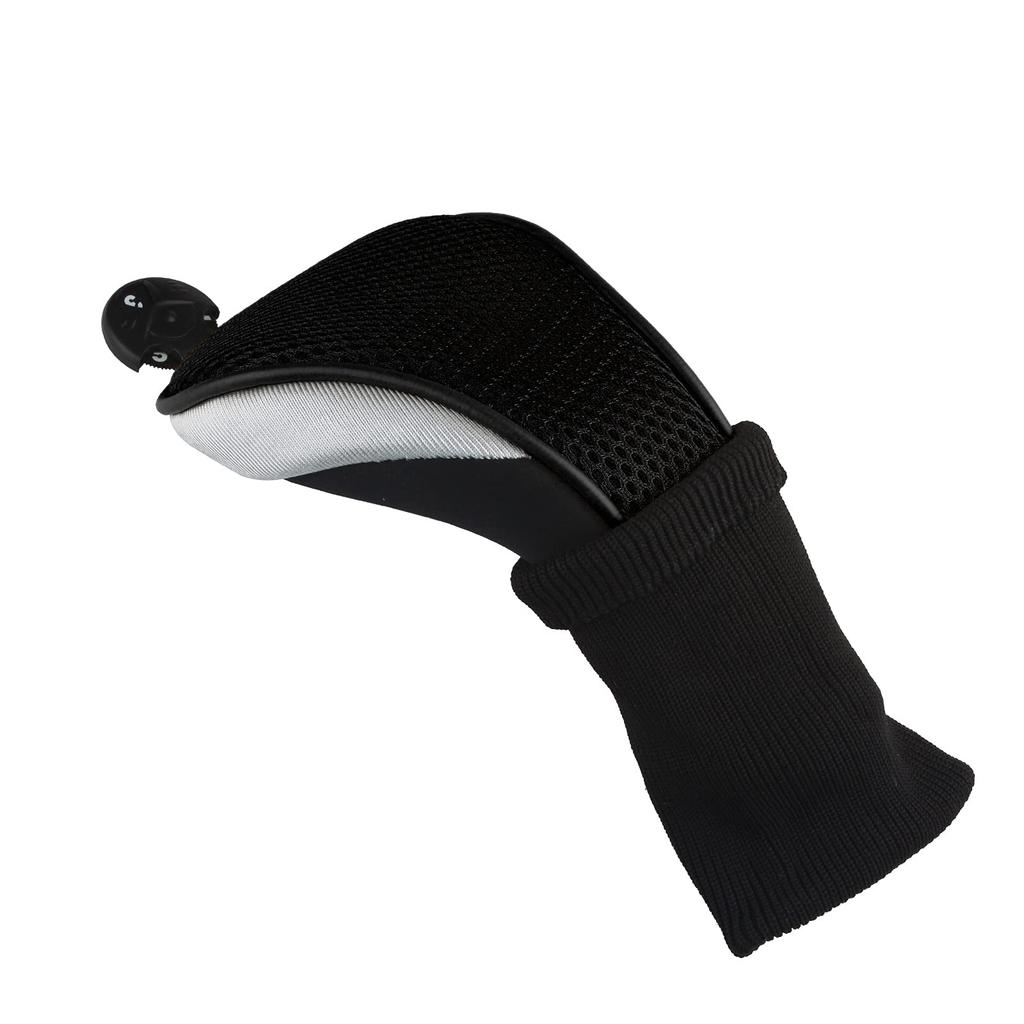 Andux Long Neck Golf Hybrid Club Headcovers with Interchangeable Numbered Set of Tags, 2, CTMT-02 (Black)