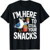 I'm Here To Steal Your Snacks Seagull Summer Humor T-Shirt