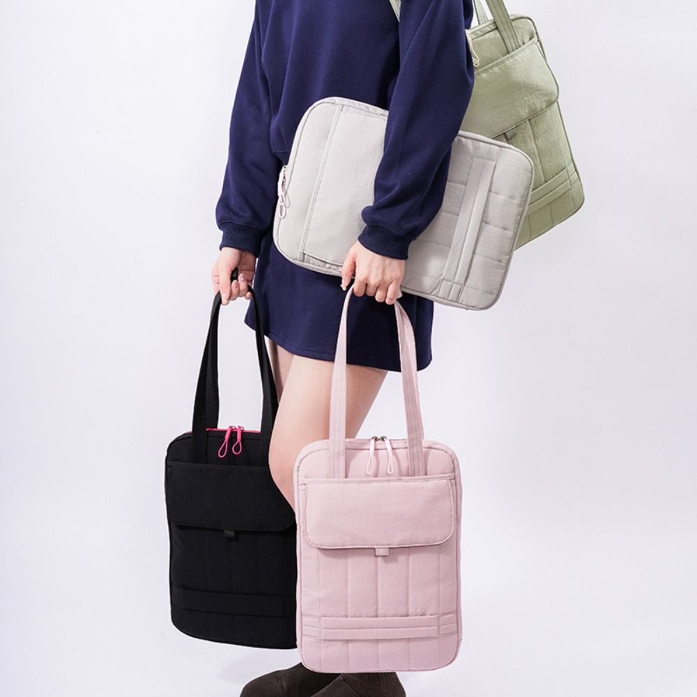 Simple Solid Laptop Shoulder Bag Shockproof Handbag Computer Storage Bag File Package Large Capacity Business Briefcase Bag