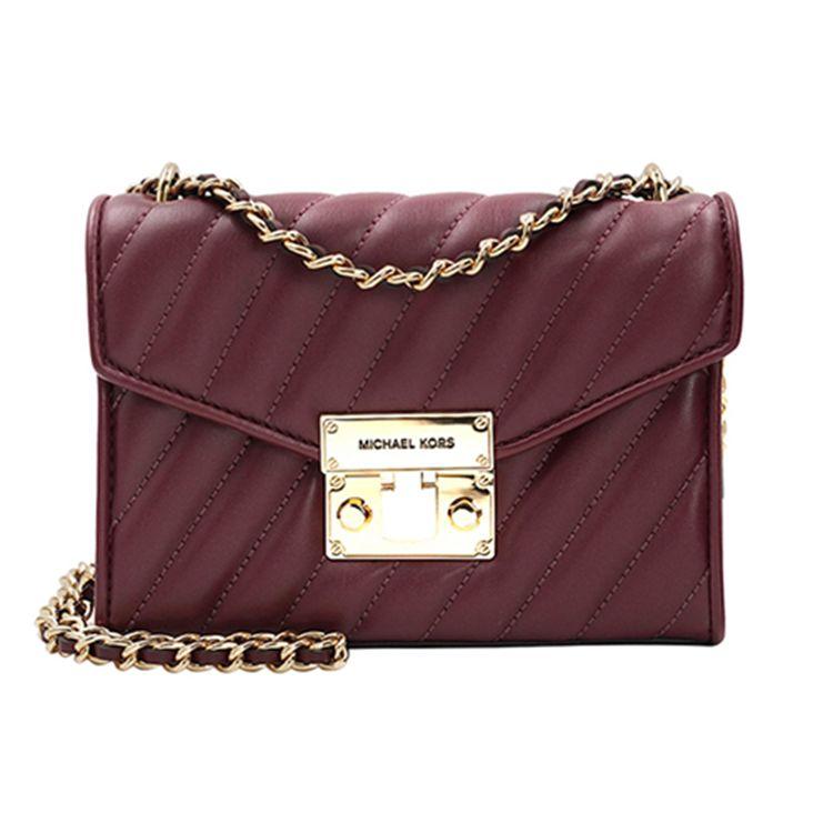

Michael Kors MK Rose Chain Flap Closure Shoulder Bag Women Shoulder Bag Burgundy 35F0GX0C5T-MERLOT Basic Set (Bag+Dust Bag)